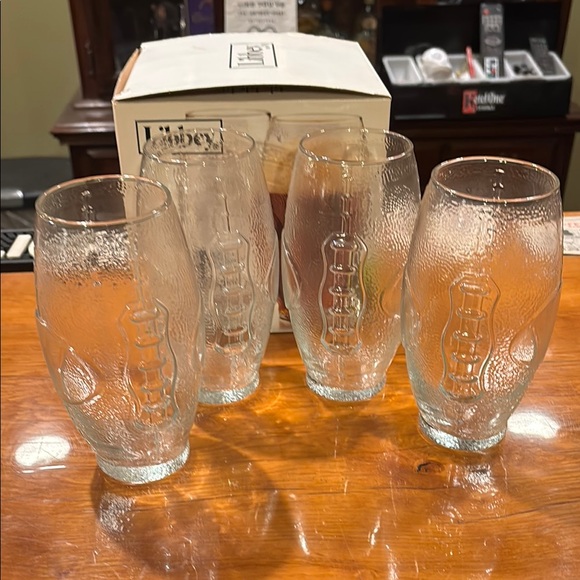 Libbey Football Glass Set of 4 - Picture 3 of 3